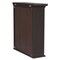 Dark Espresso Wall Cabinet with Glass Doors and Open Shelf Modern Bathroom Storage Organizer MDF Mount